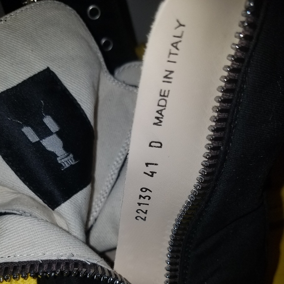 New Rick Owens DRKSHDW yellow black high Top lace up 41 - Picture 8 of 10